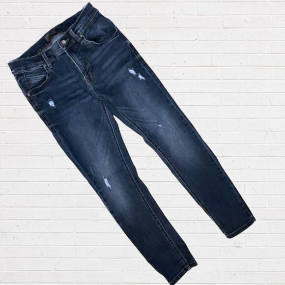 ZARA MAN Skinny Stretch Denim Jeans Destructed Frayed Distressed Men's 30